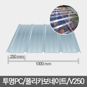 지붕재/판넬/투명PC/폴리카보네이트/V250